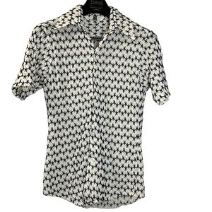 Vintage K-Mart‎ blouse button front size medium 100% Nylon